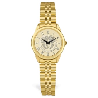 Women's Gold Columbia Renegades Team Medallion Rolled Link Bracelet Wristwatch