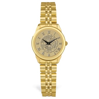 Women's Gold Akron Zips Team Medallion Rolled Link Bracelet Wristwatch