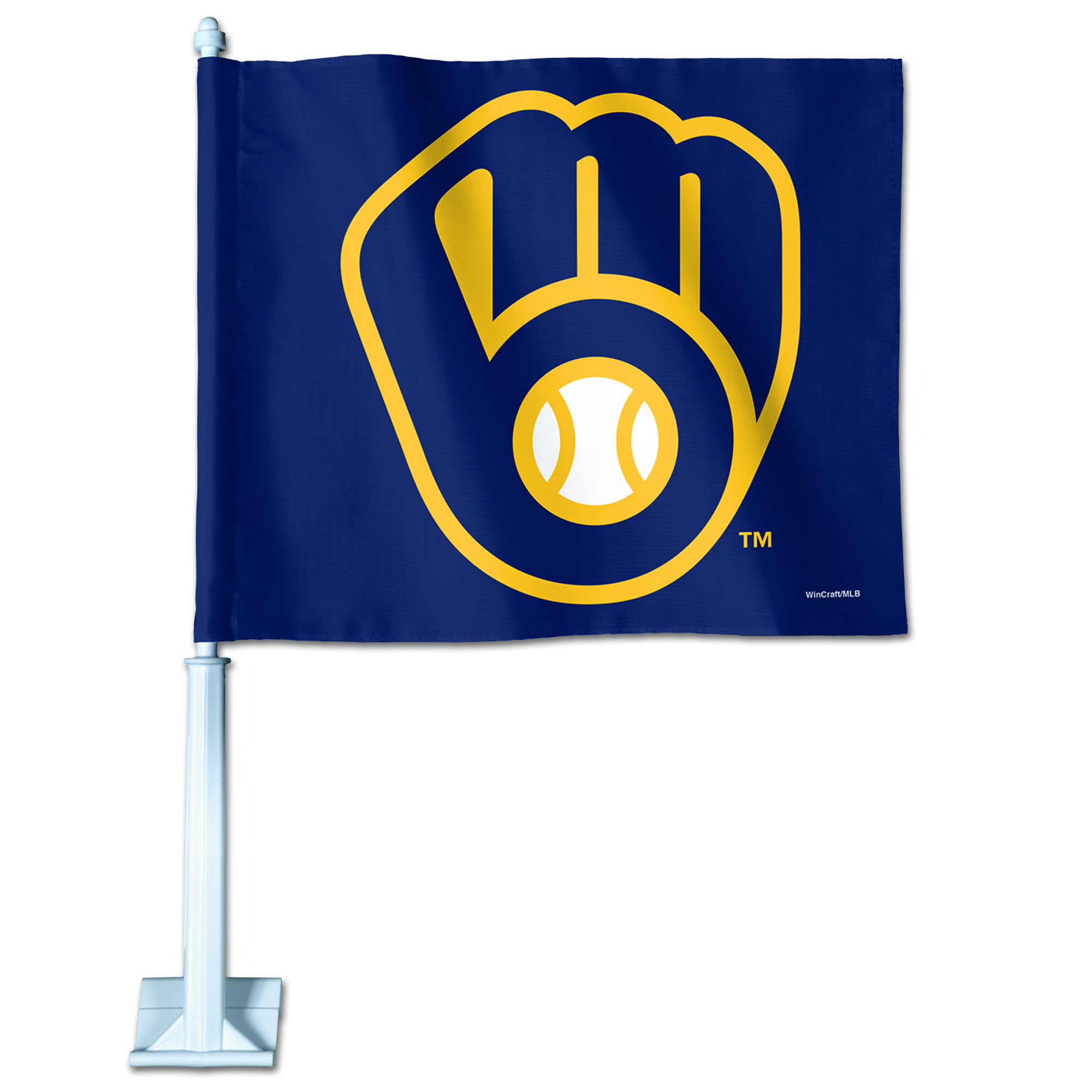 WinCraft Milwaukee Brewers Double-Sided Team Car Flag