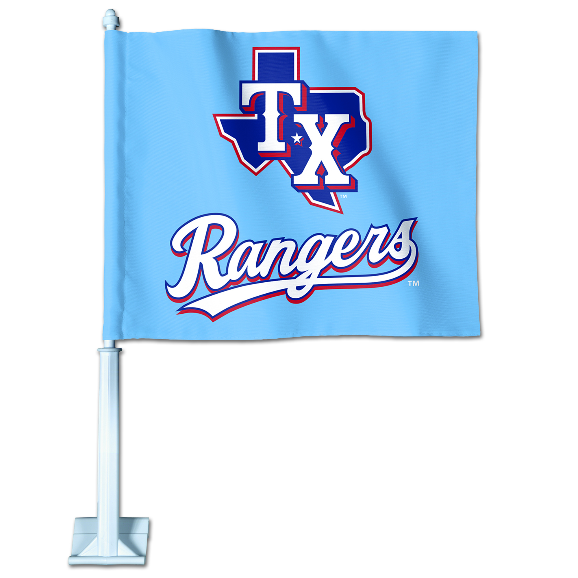 WinCraft Texas Rangers Double-Sided Wordmark Team Car Flag