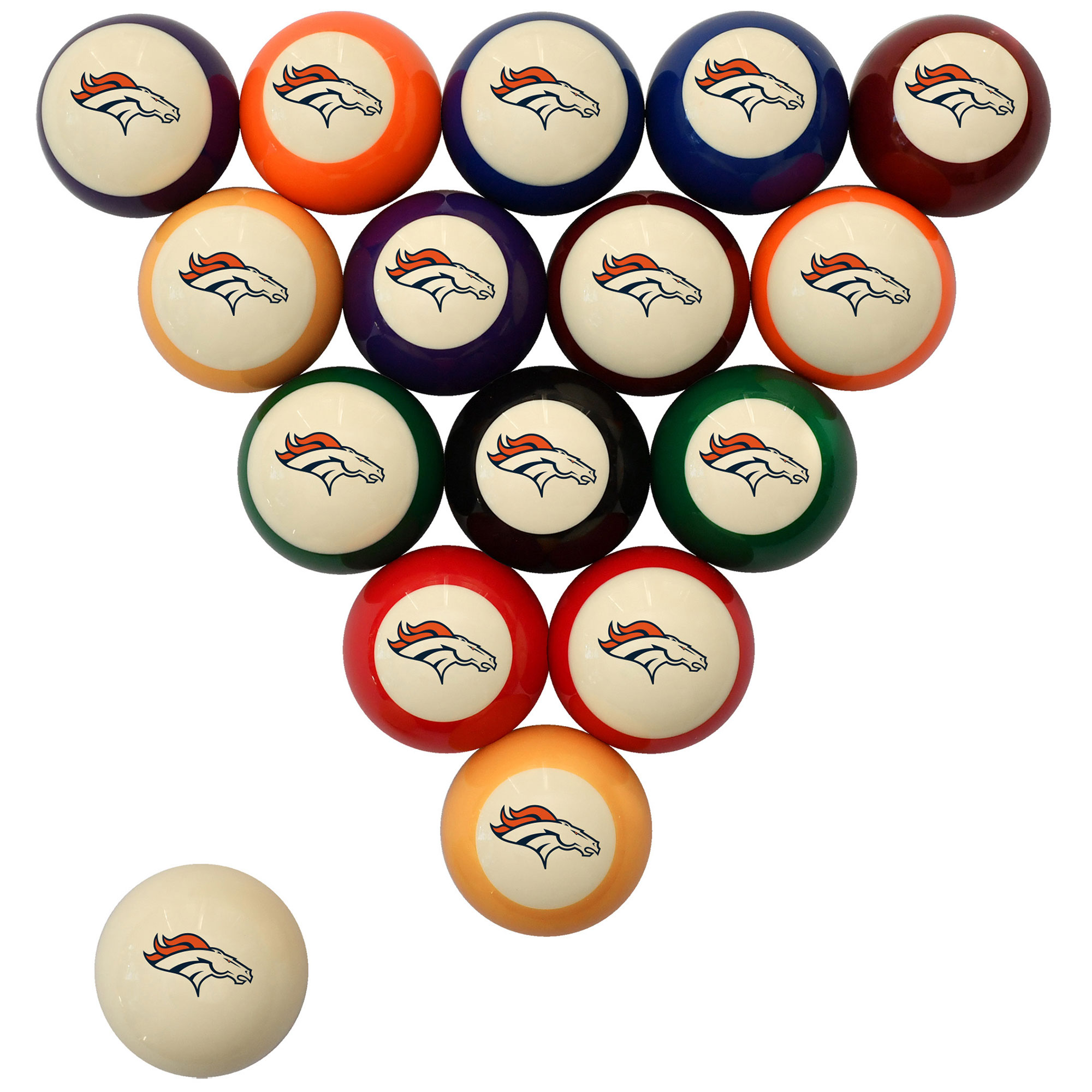 Imperial Cream Denver Broncos Retro Billiard Ball Set