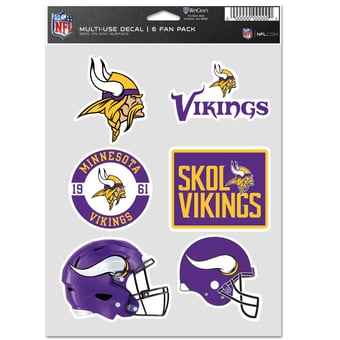WinCraft Minnesota Vikings Team Fan 6-Pack Decal Set