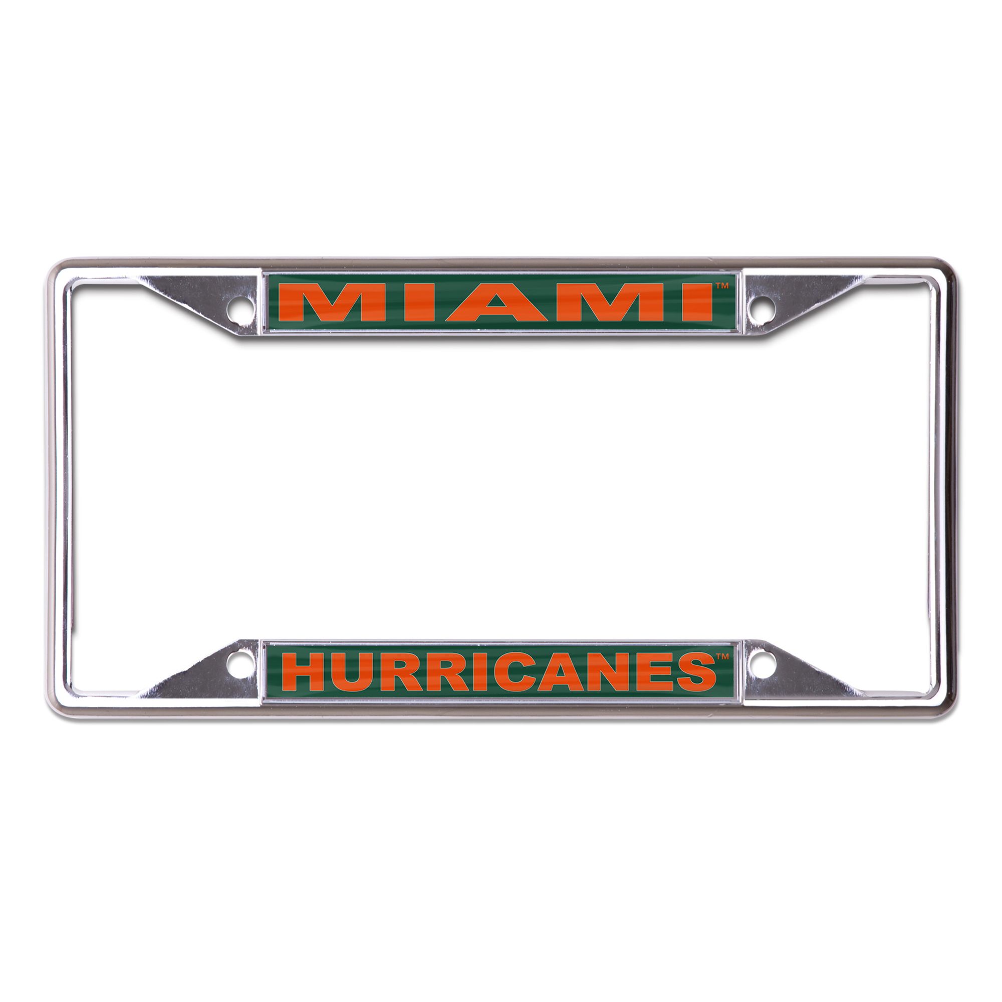 WinCraft Miami Hurricanes Printed Wordmark Metal License Plate Frame