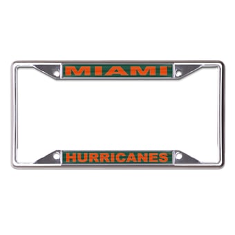 WinCraft Miami Hurricanes Printed Wordmark Metal License Plate Frame