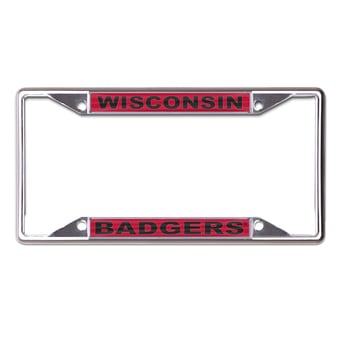 WinCraft Wisconsin Badgers Printed Wordmark Metal License Plate Frame