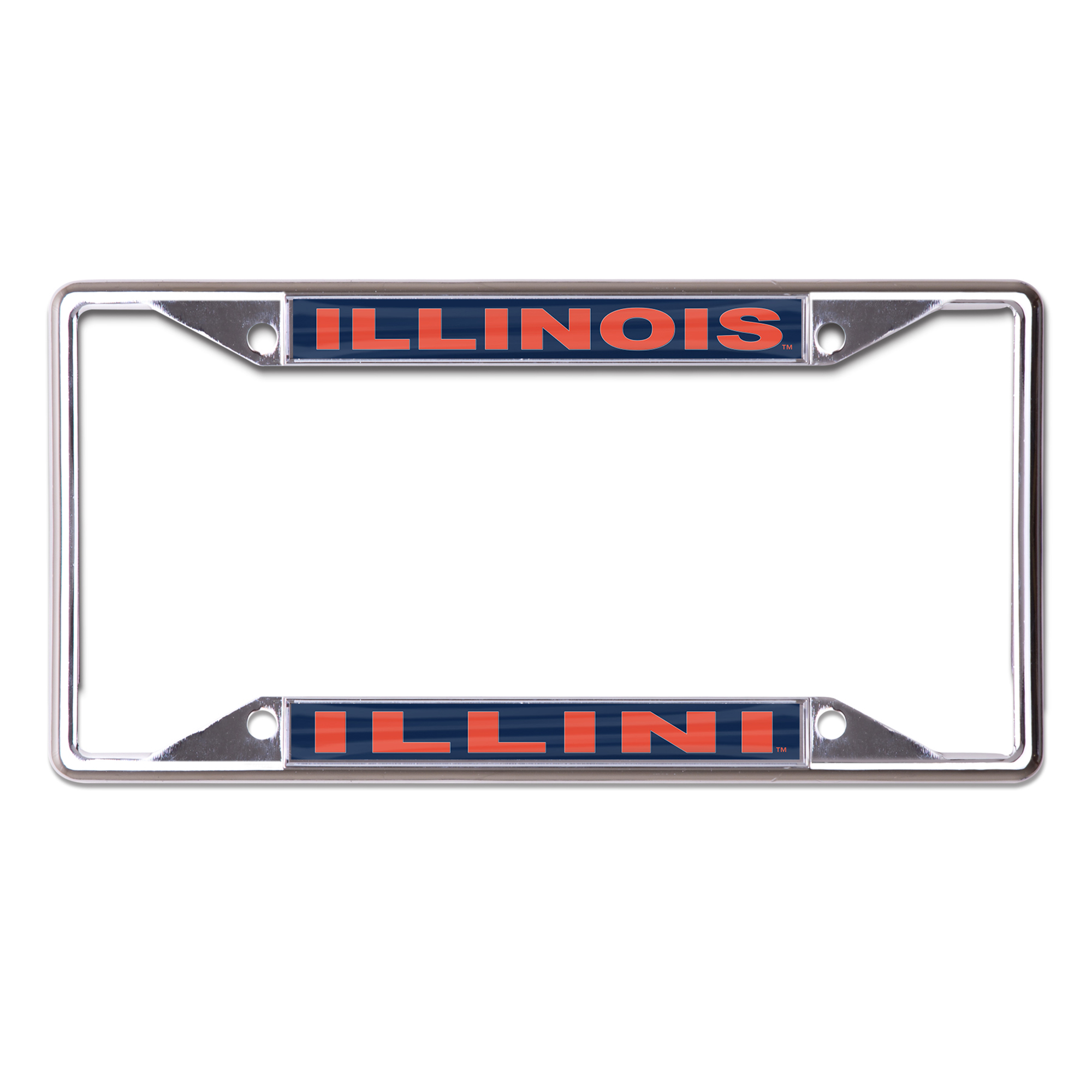 WinCraft Illinois Fighting Illini Printed Wordmark Metal License Plate Frame