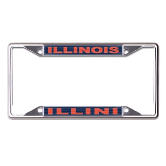 WinCraft Illinois Fighting Illini Printed Wordmark Metal License Plate Frame