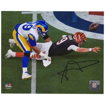 Aaron Donald Los Angeles Rams Autographed 8" x 10" Super Bowl LVI Champions Sack Photograph