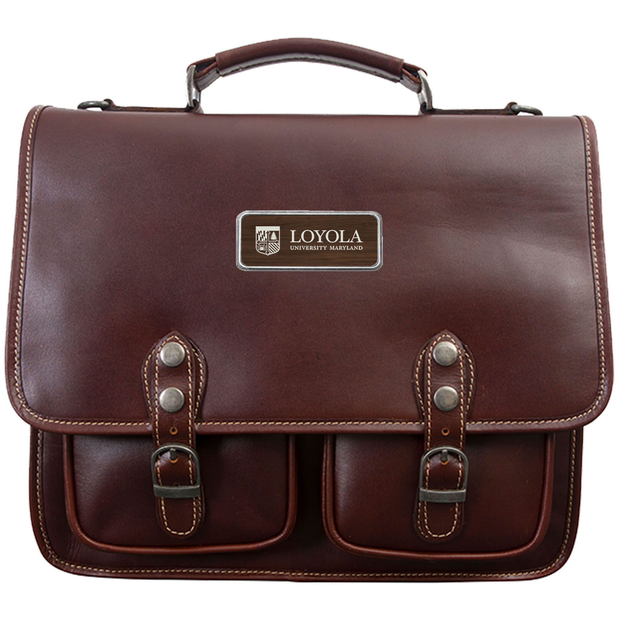 Brown Loyola Greyhounds Logo Plate Sabino Canyon Briefcase