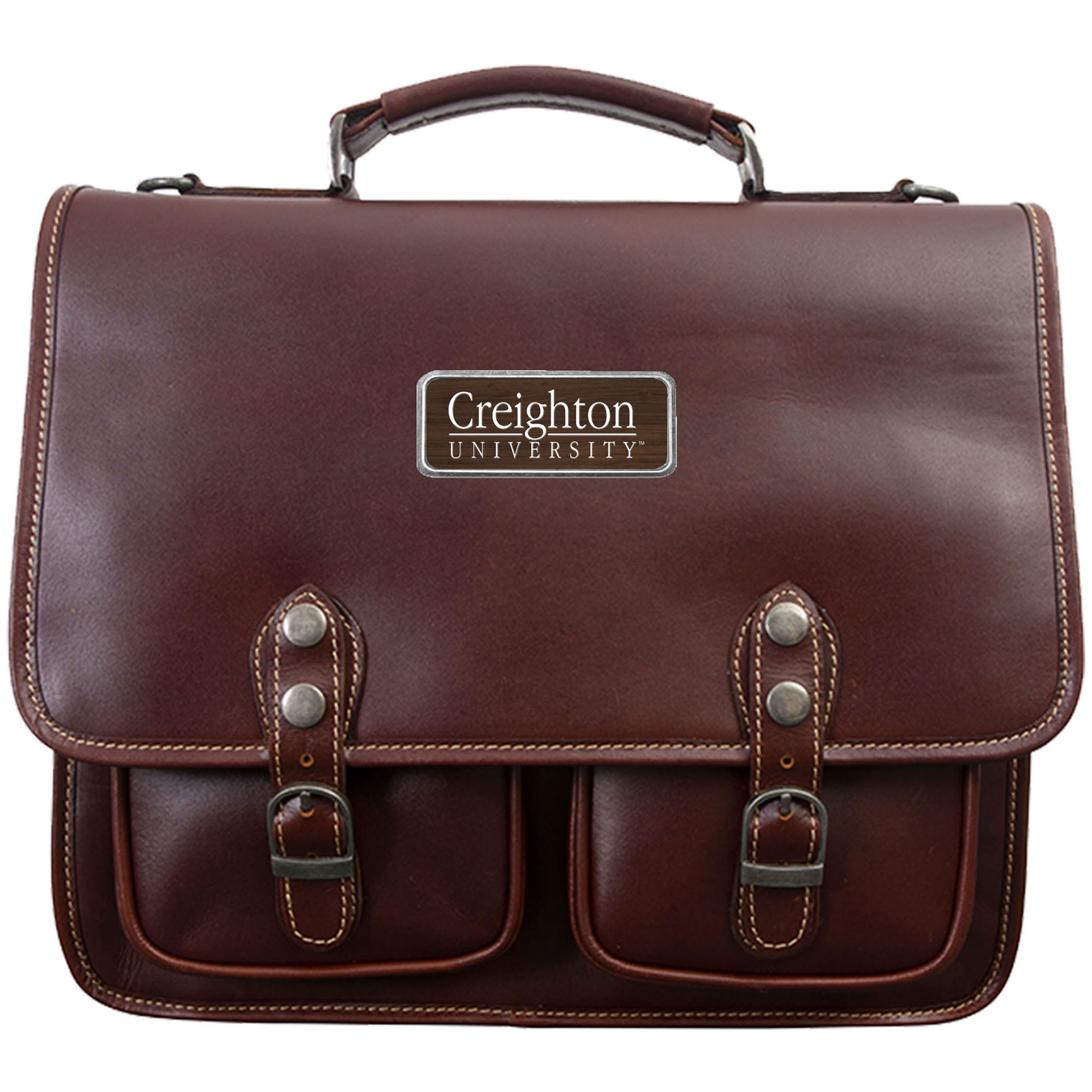 Brown Creighton Bluejays Logo Plate Sabino Canyon Briefcase