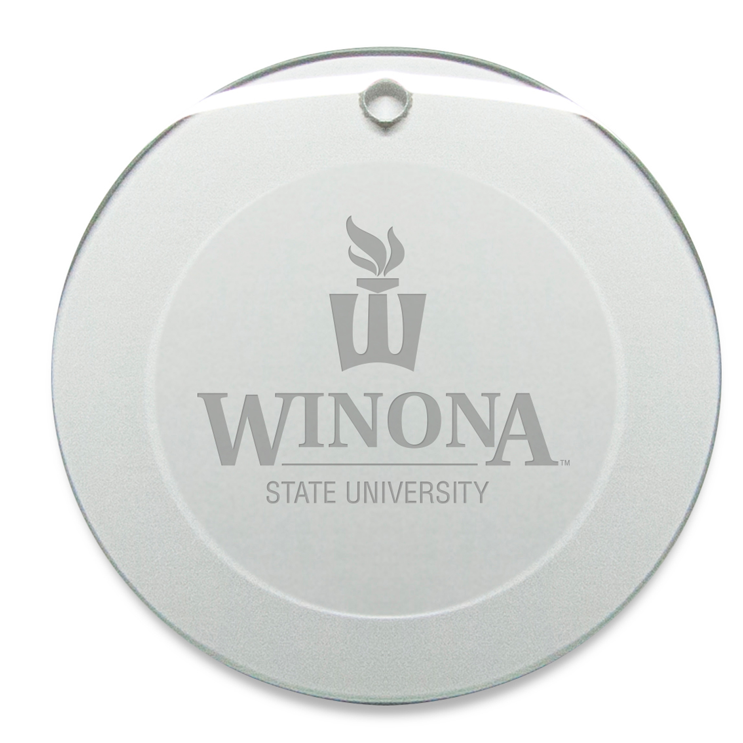 Winona State Warriors 3'' Round Glass Ornament