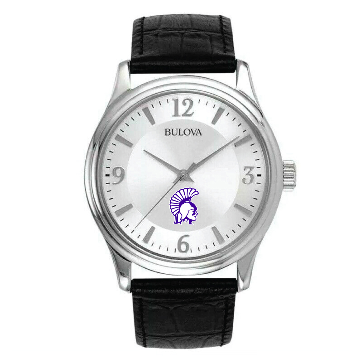 Bulova Silver Winona State Warriors Leather Watch