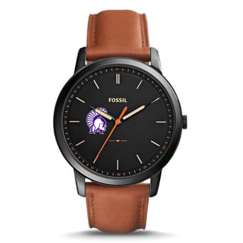 Fossil Black Winona State Warriors The Minimalist Slim Light Brown Leather Watch