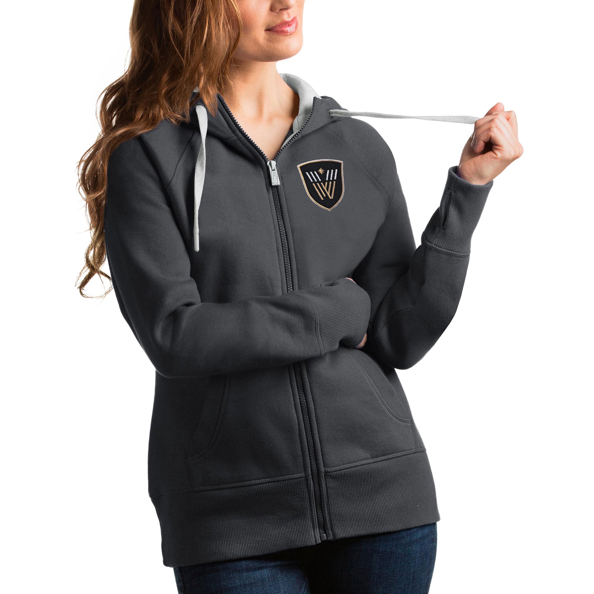 Women's Antigua Charcoal Vancouver Warriors Victory Pullover Hoodie