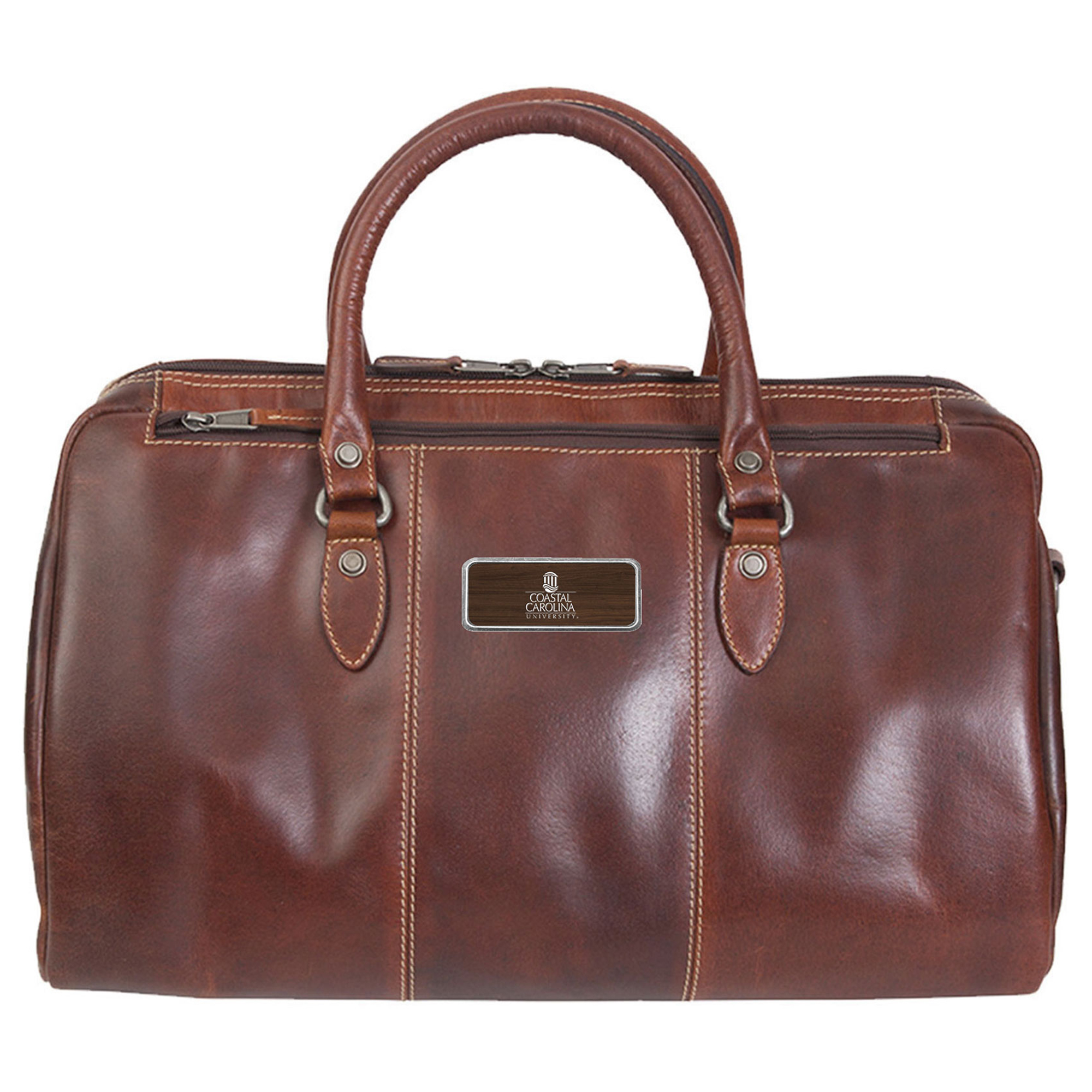 Brown Coastal Carolina Chanticleers Logo Plate Niagara Canyon Duffel Bag