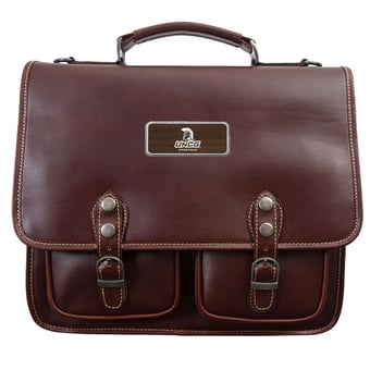 Brown UNCG Spartans Logo Plate Sabino Briefcase