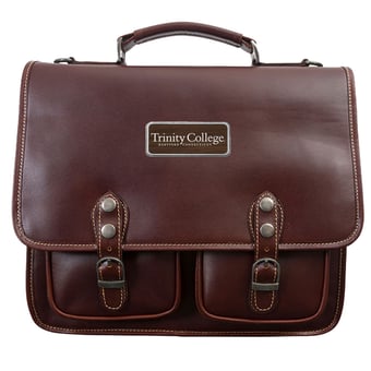 Brown Trinity Bantams Logo Plate Sabino Briefcase