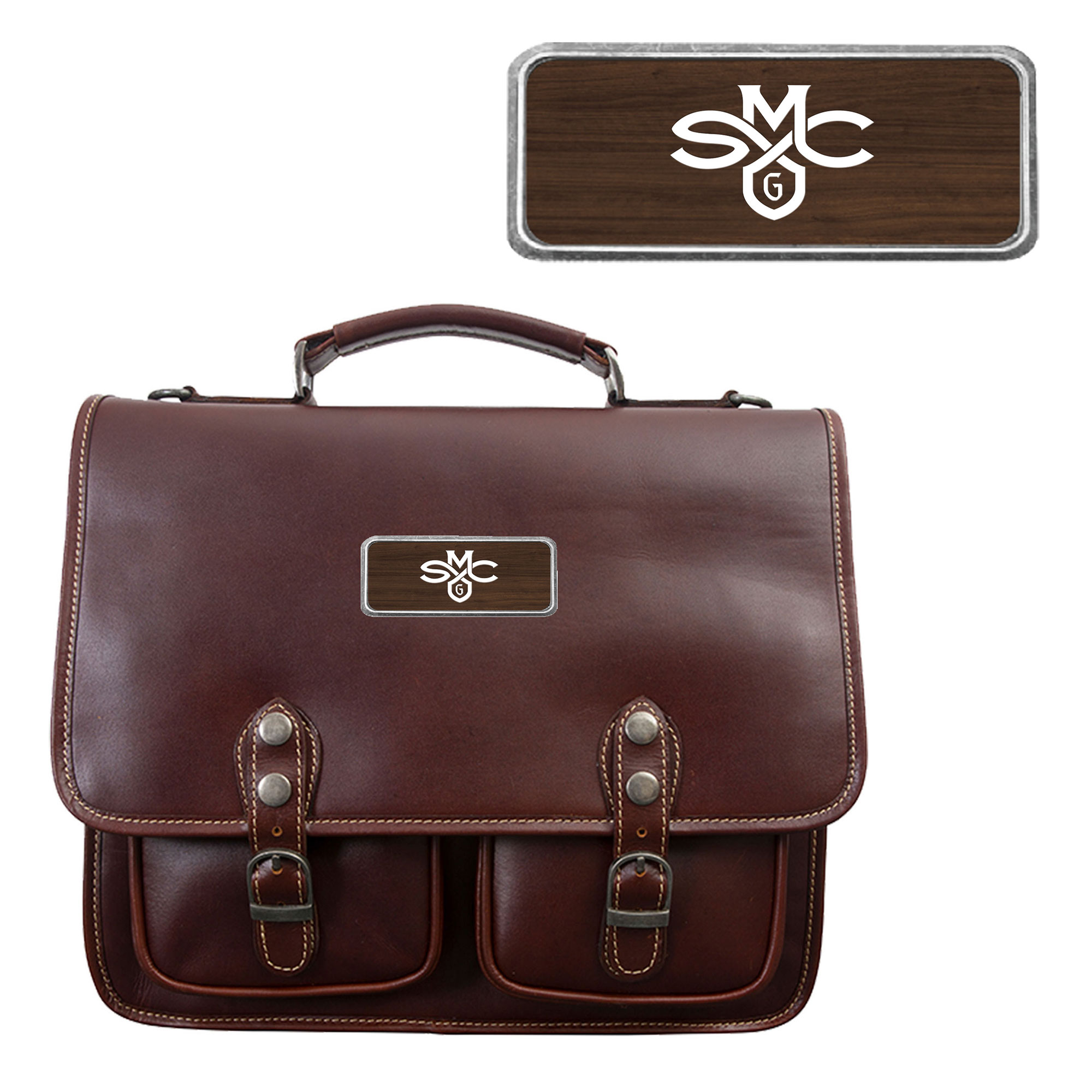 Brown Saint Mary's Gaels Logo Plate Sabino Briefcase