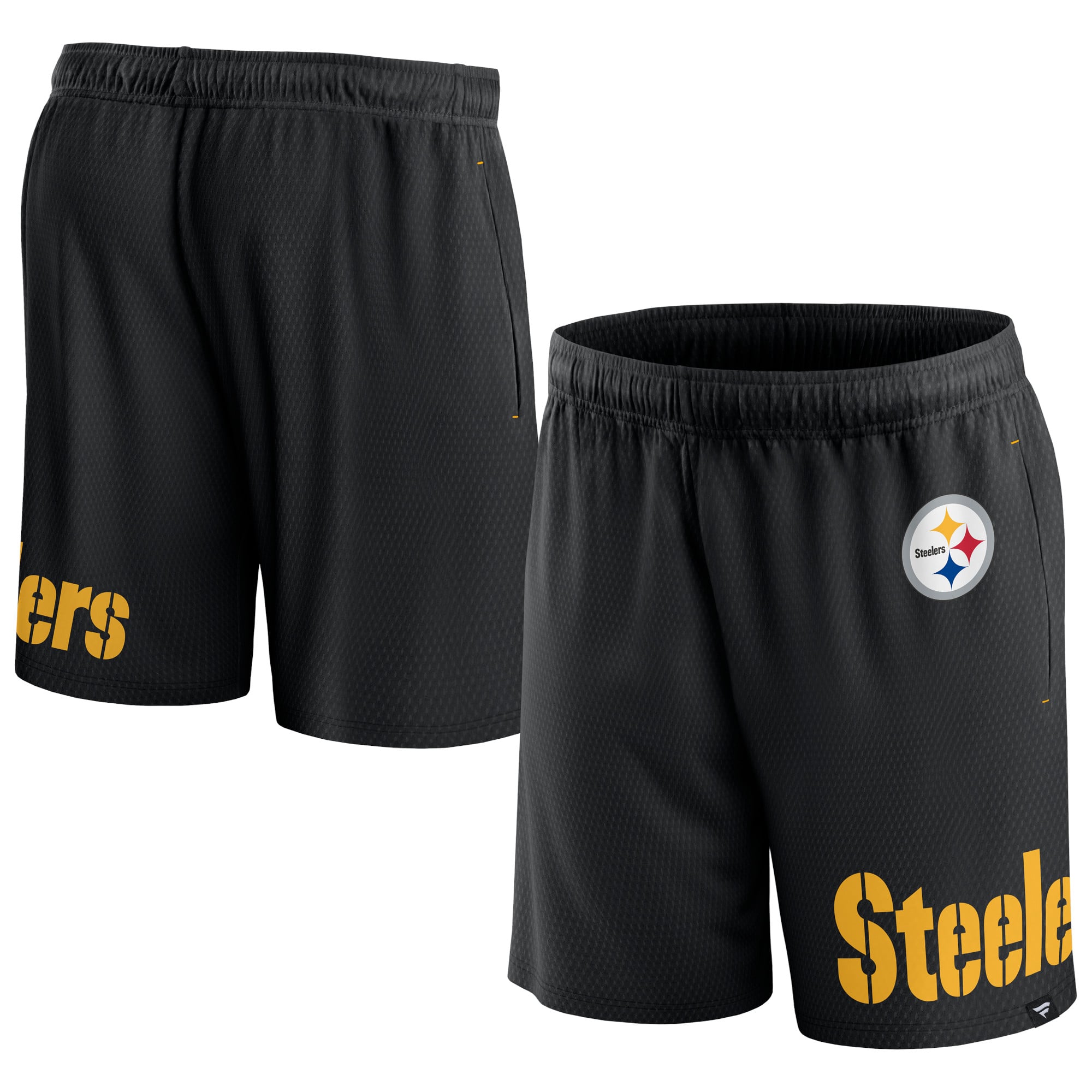 Men's Fanatics Black Pittsburgh Steelers Clincher Shorts: retailer-supplied image
