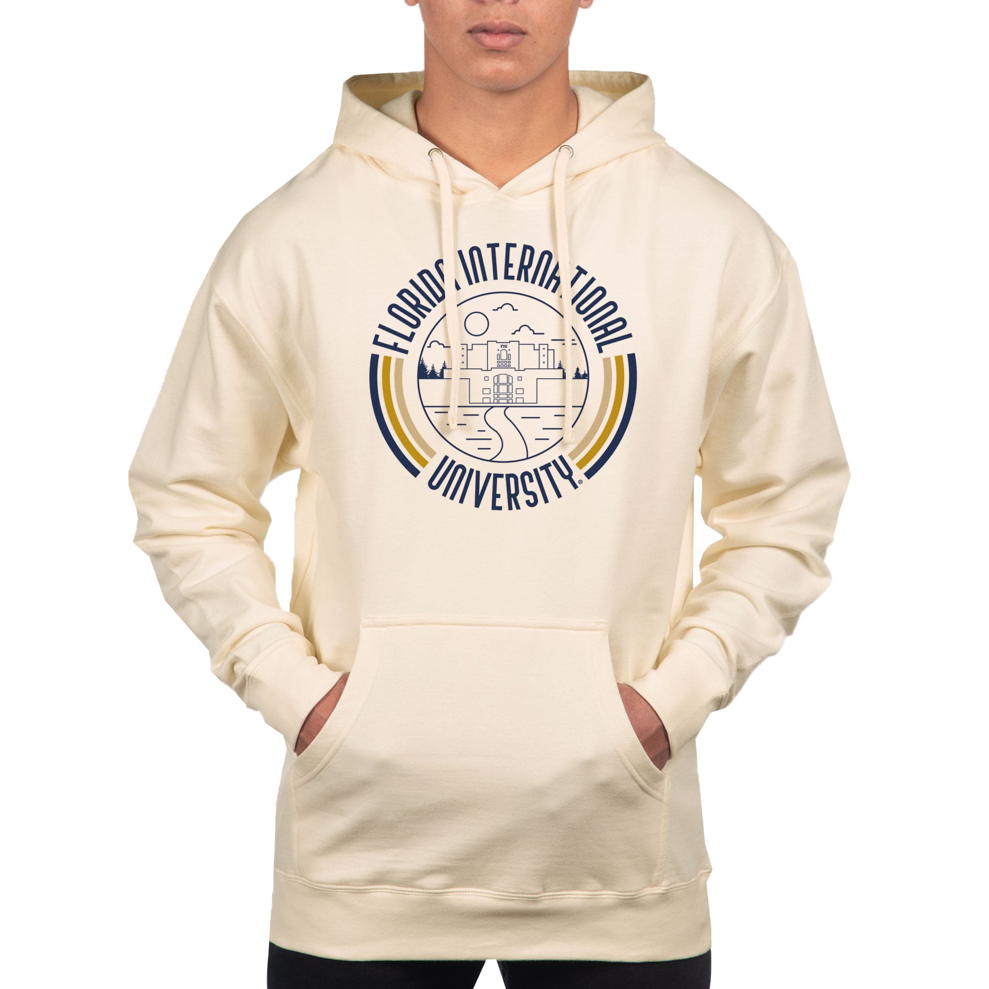 Men's Uscape Apparel Cream FIU Panthers Standard Pullover Hoodie