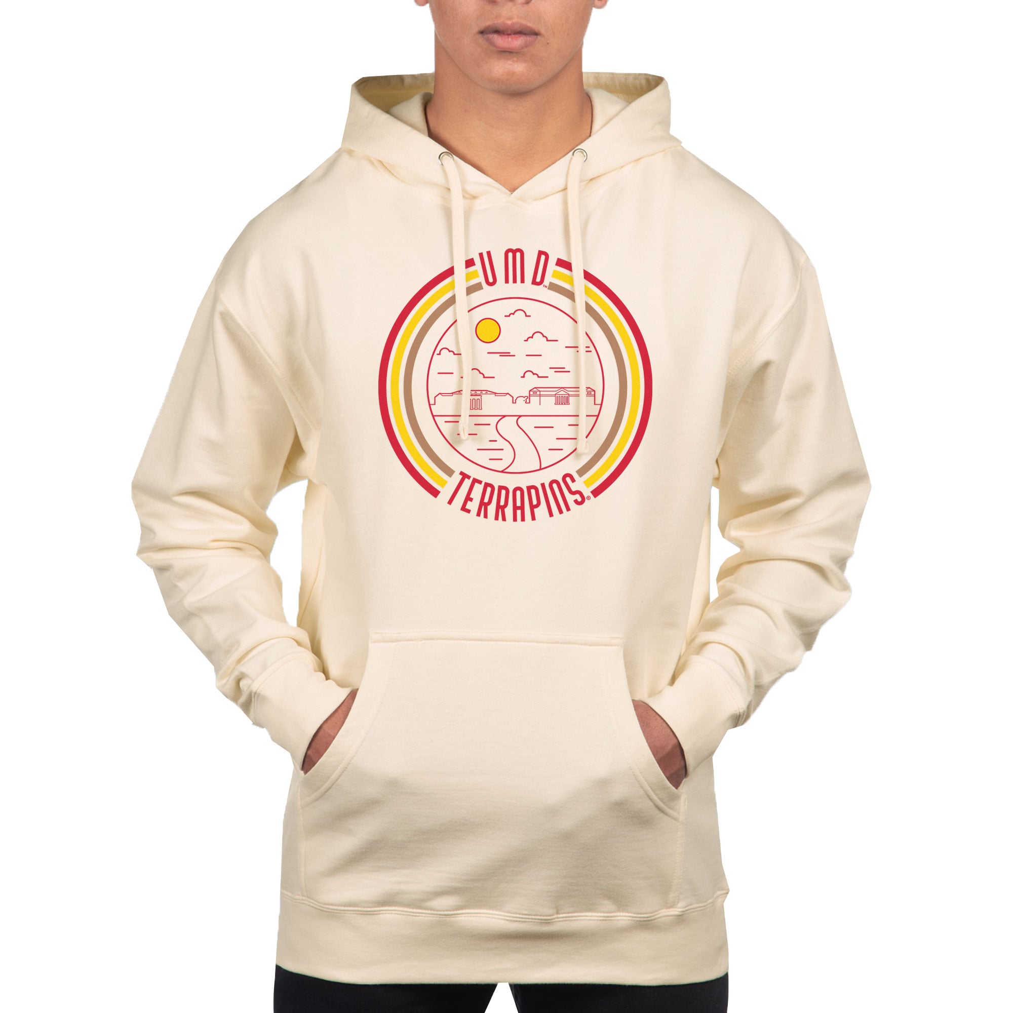 Men's Uscape Apparel Cream Maryland Terrapins Standard Pullover Hoodie