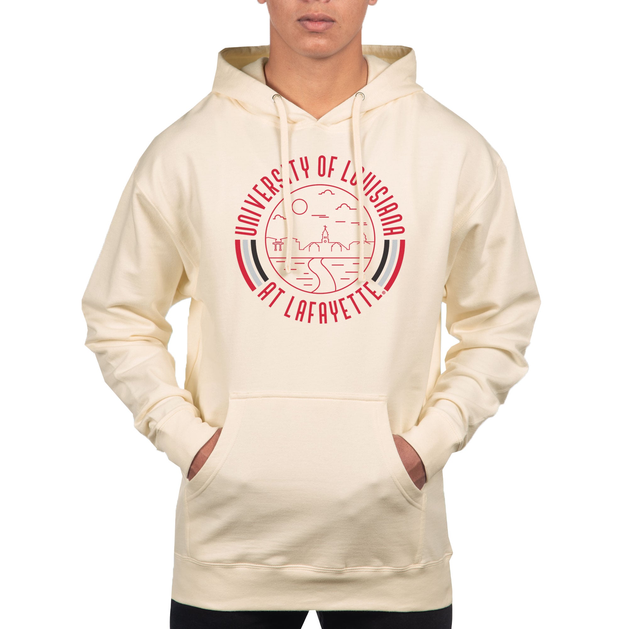 Men's Uscape Apparel Cream Louisiana Ragin' Cajuns Standard Pullover Hoodie