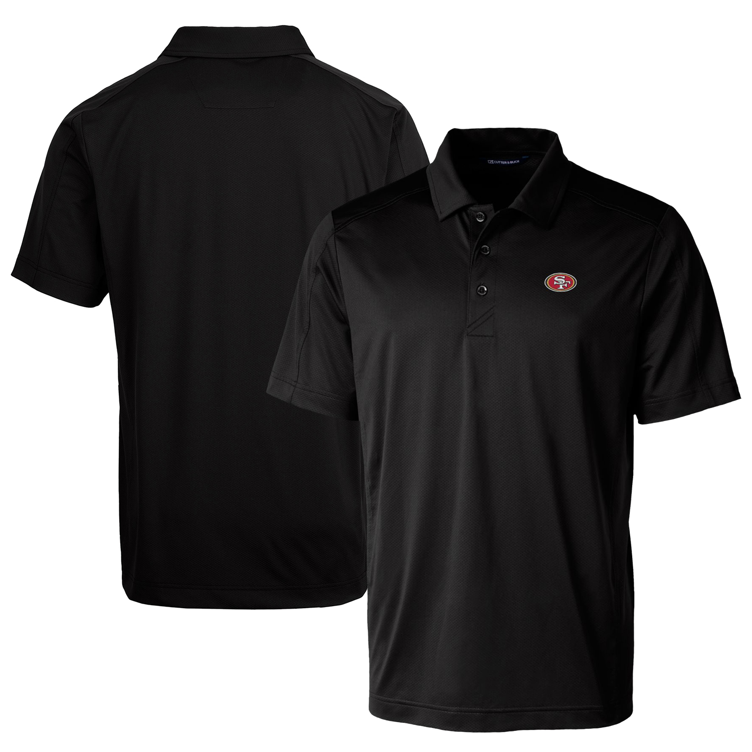 Men's Cutter & Buck Black San Francisco 49ers Prospect Textured Stretch Big & Tall Polo