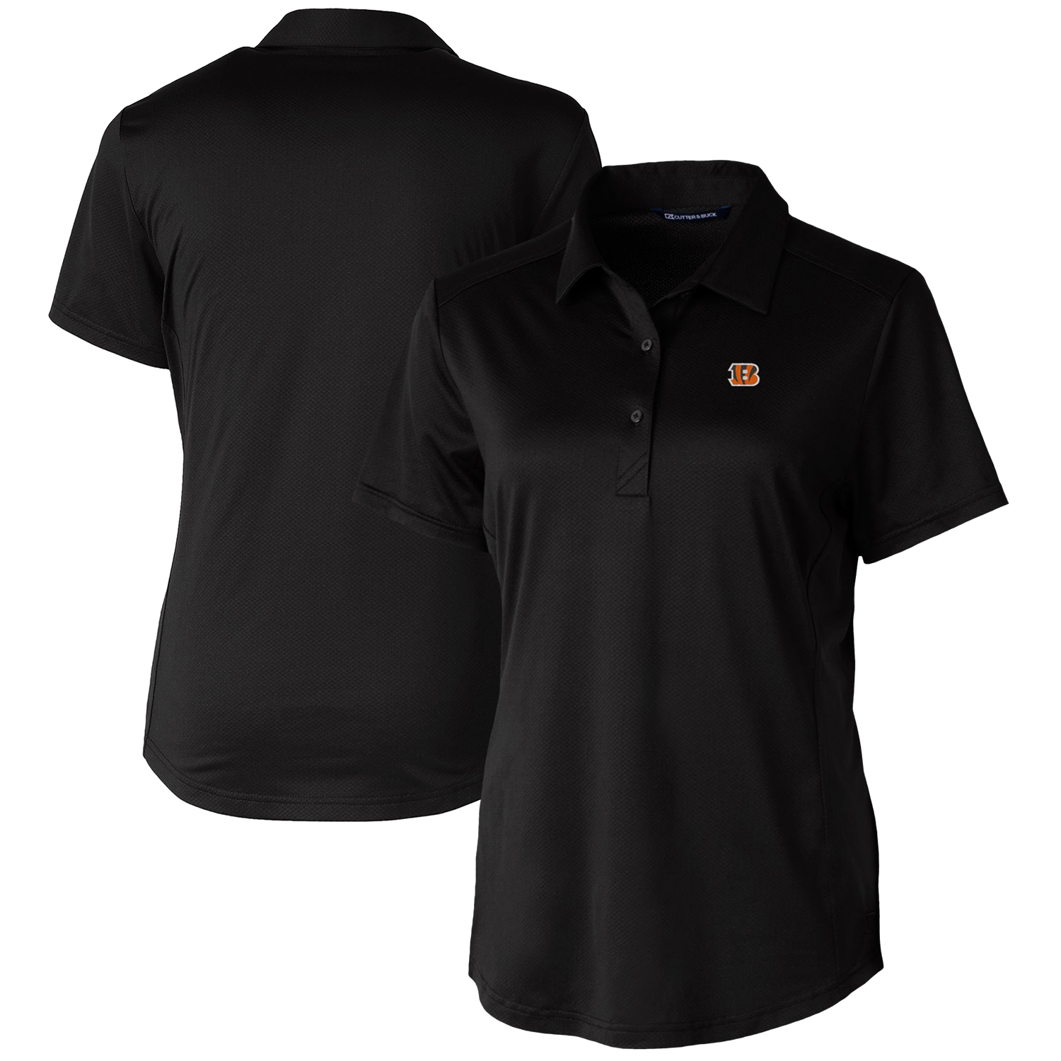 Women's Cutter & Buck Black Cincinnati Bengals Prospect Textured Stretch Polo