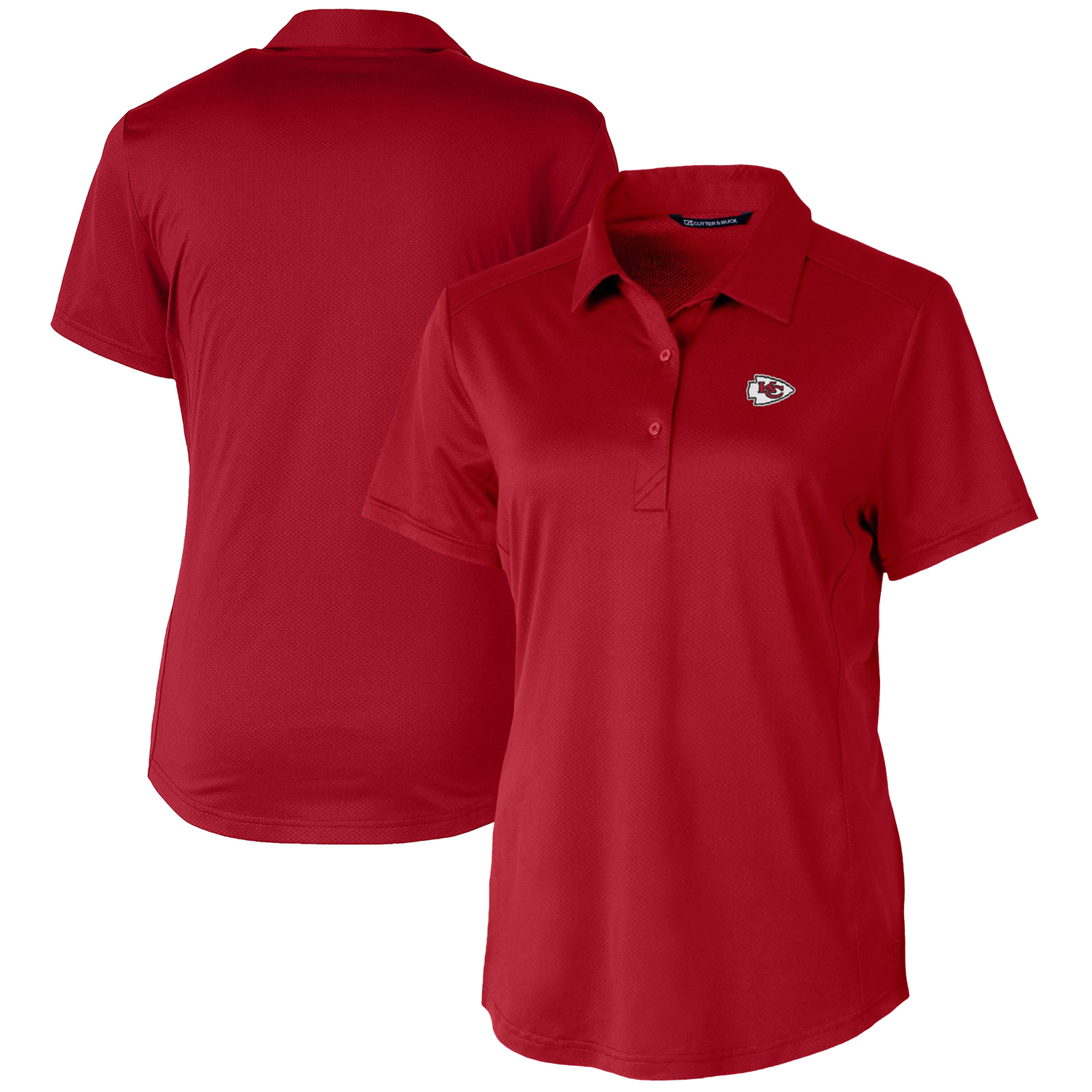 Women's Cutter & Buck Red Kansas City Chiefs Logo Prospect Textured Stretch Polo