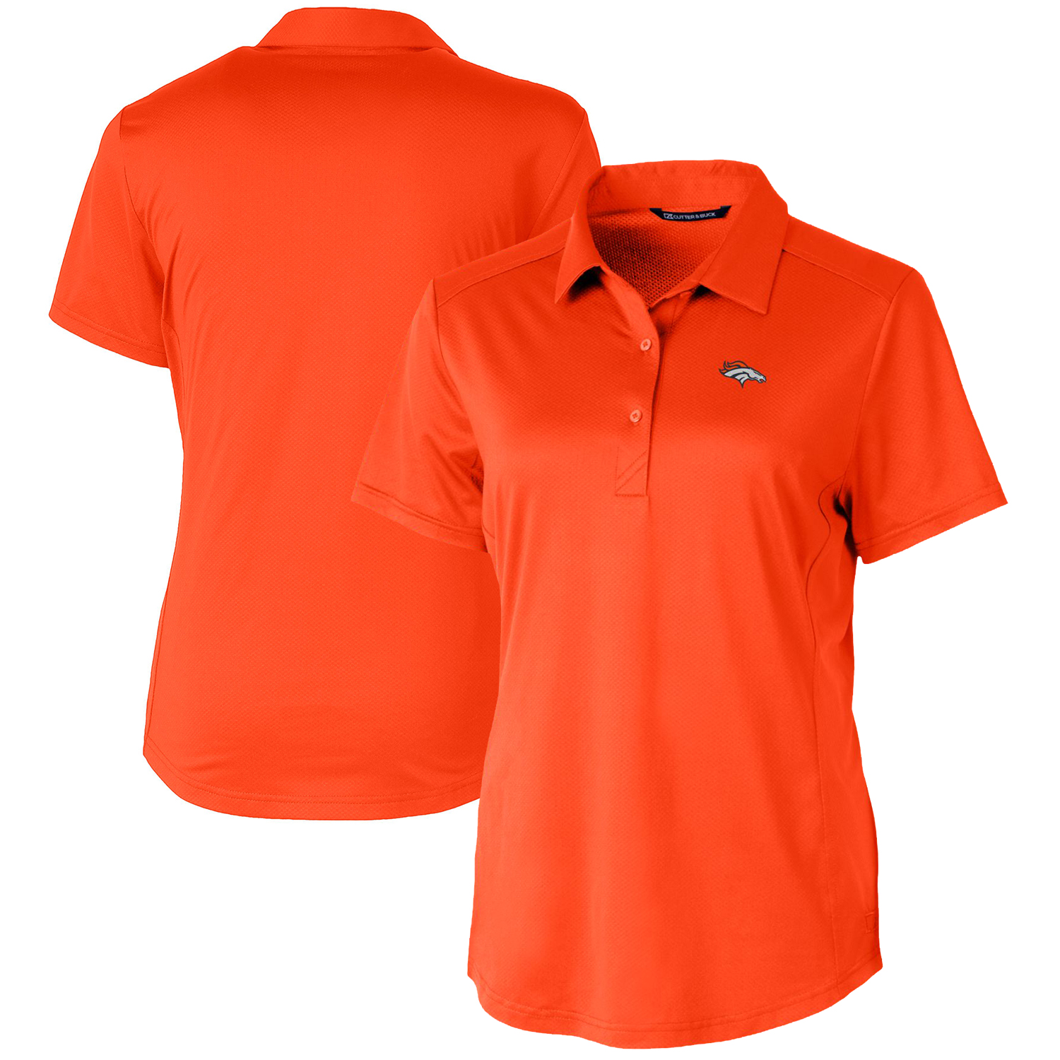 Women's Cutter & Buck Orange Denver Broncos Prospect Textured Stretch Polo