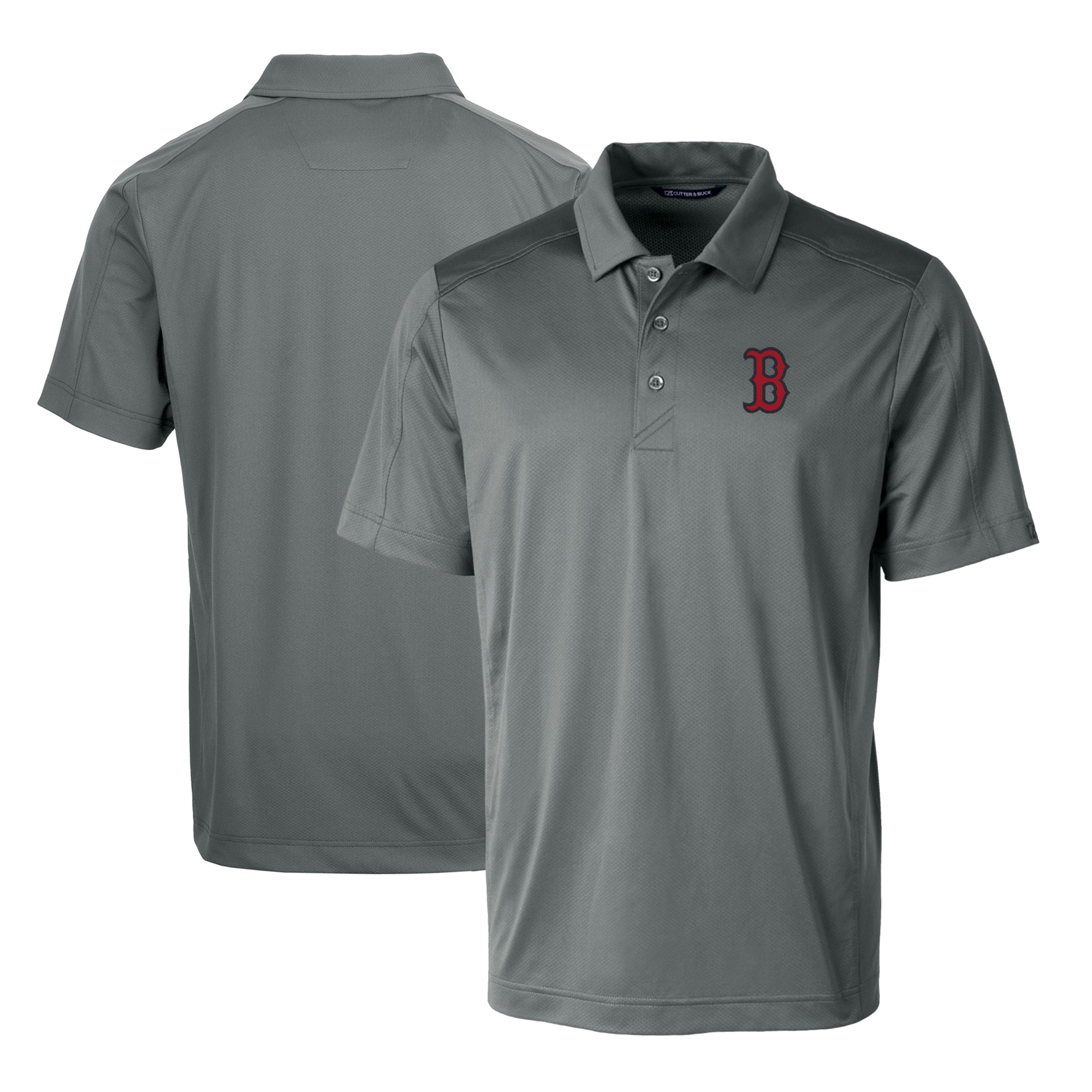 Men’s Cutter & Buck Steel Boston Red Sox Prospect Textured Stretch Polo Men’s Cutter & Buck Steel Boston Red Sox Prospect Textured Stretch Polo