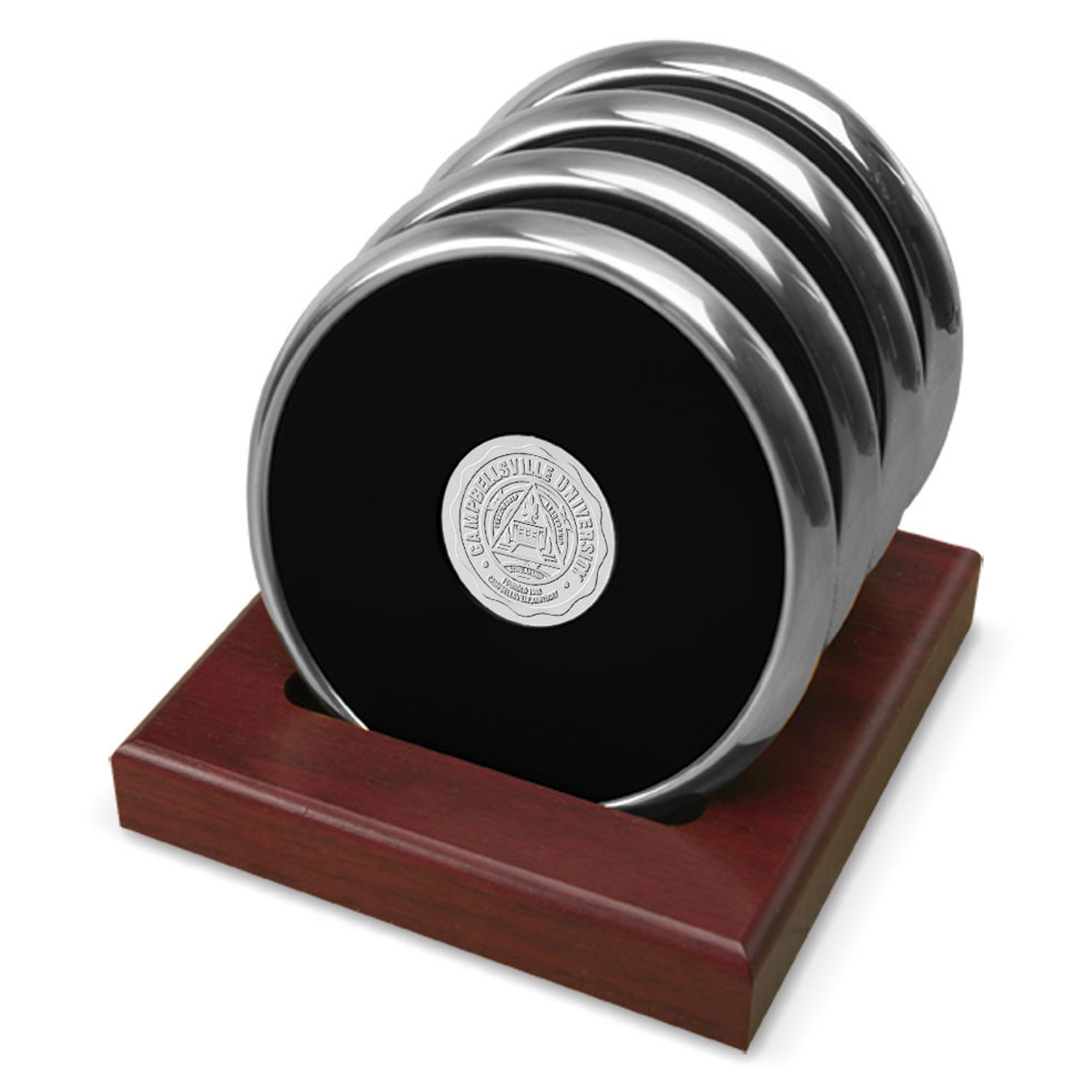 Silver Campbellsville Tigers 4-Piece Coaster Set