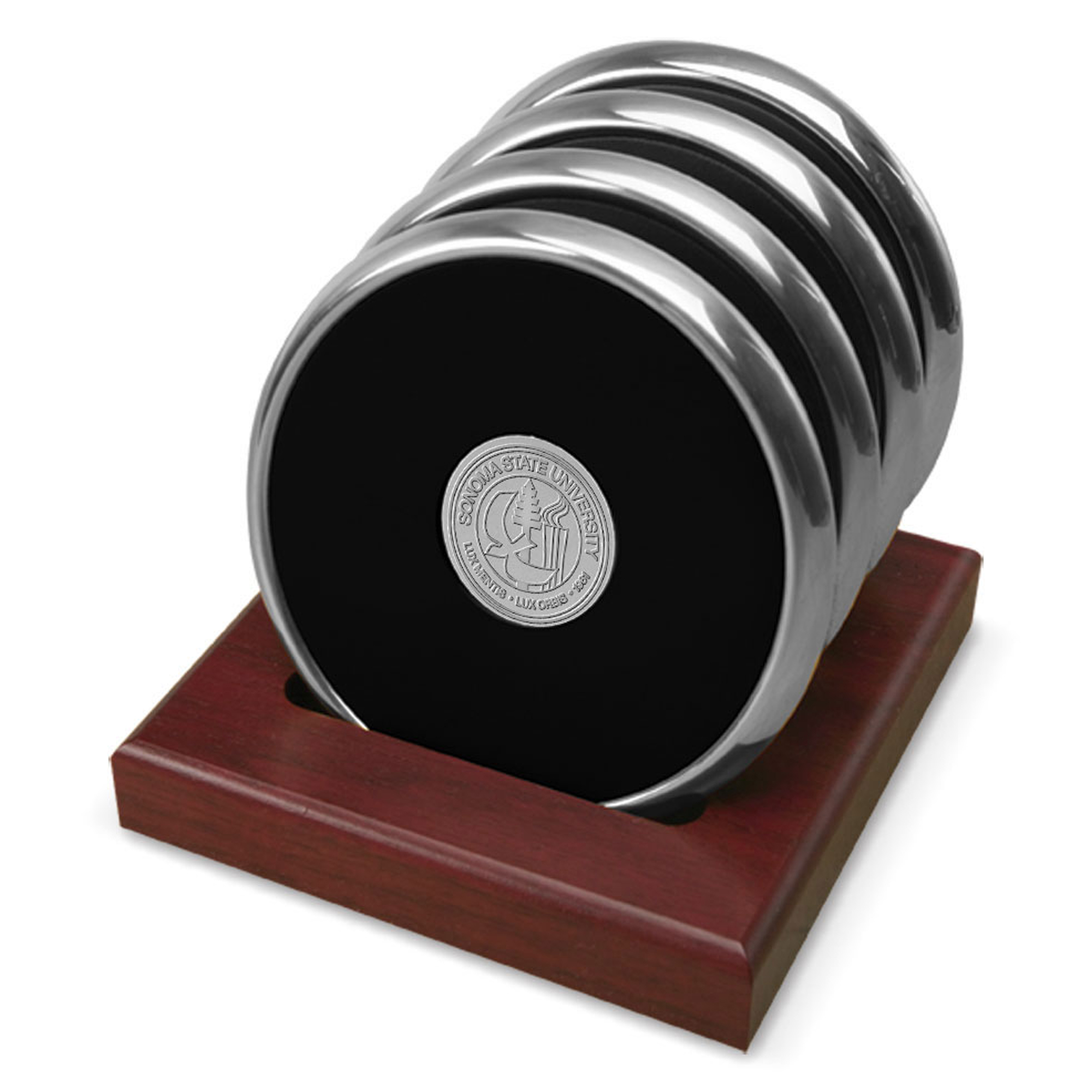 Silver Sonoma State Seawolves 4-Piece Coaster Set