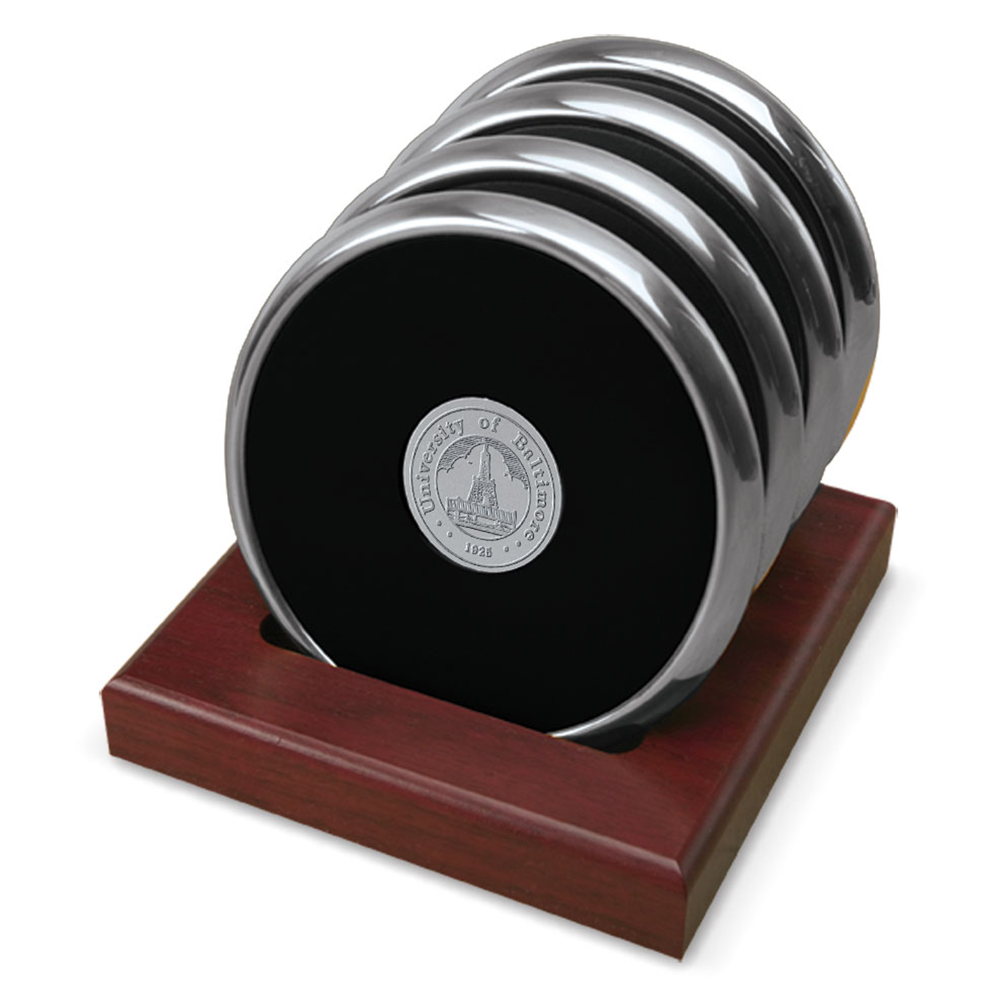 Silver UBalt Bees 4-Piece Coaster Set