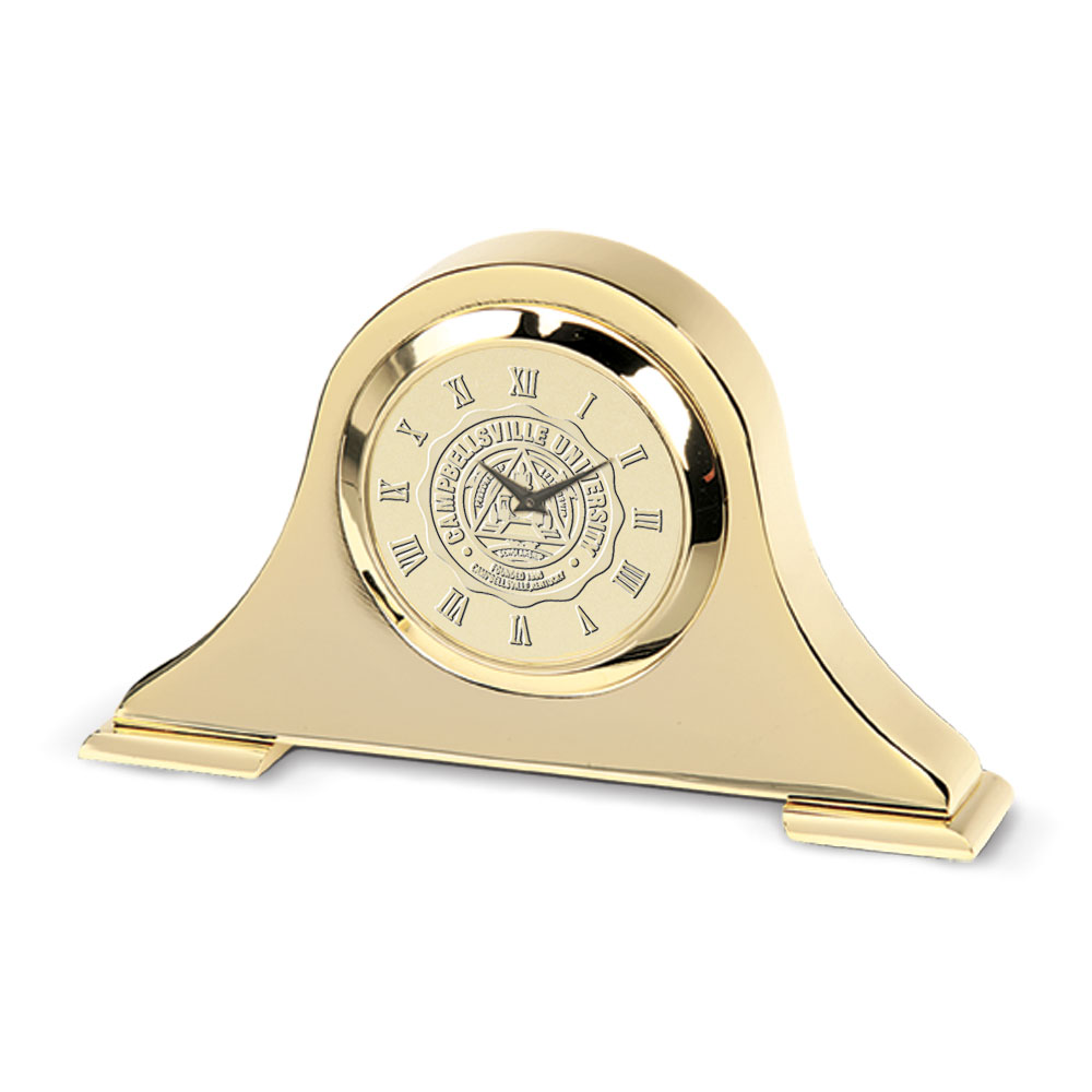 Campbellsville Tigers Gold Napoleon Desk Clock