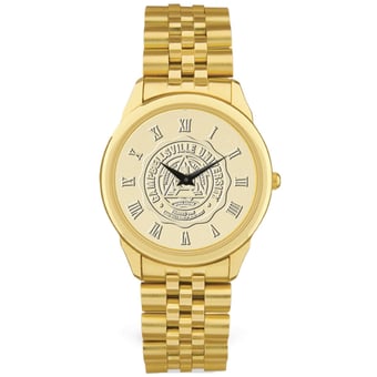 Men's Gold Campbellsville Tigers Medallion Rolled Link Bracelet Wristwatch