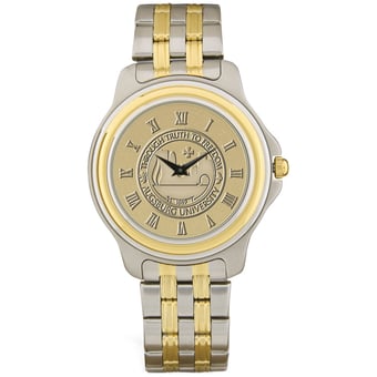 Men's Gold Augsburg University Two-Tone Medallion Wristwatch
