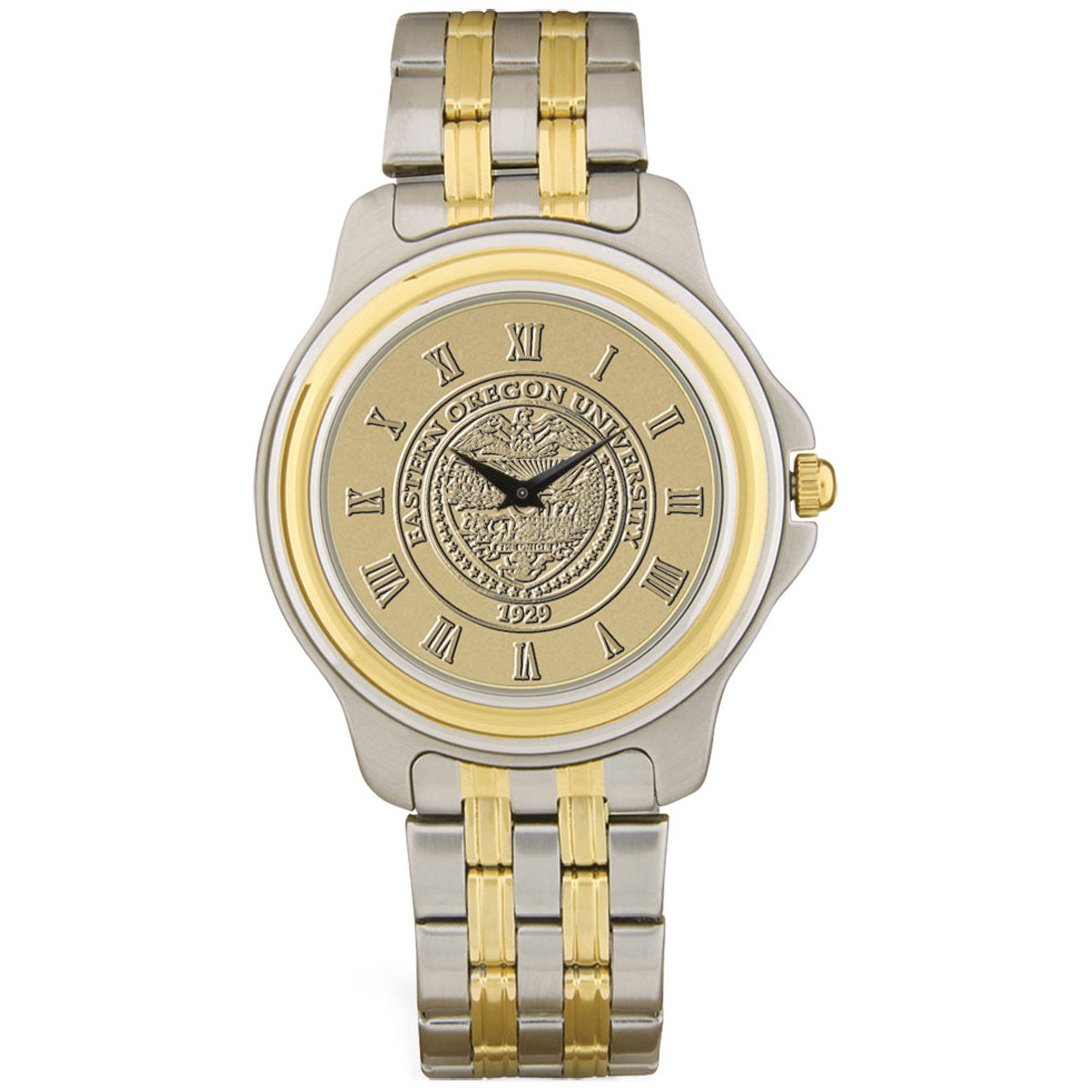 Men's Gold Eastern Oregon Mountaineers Two-Tone Medallion Wristwatch