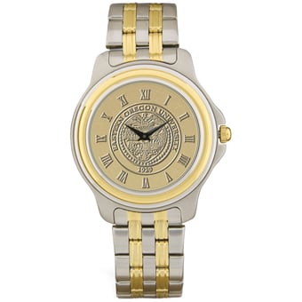 Men's Gold Eastern Oregon Mountaineers Two-Tone Medallion Wristwatch