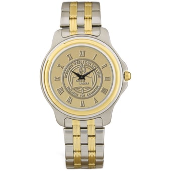 Men's Gold Roberts Wesleyan Redhawks Two-Tone Medallion Wristwatch