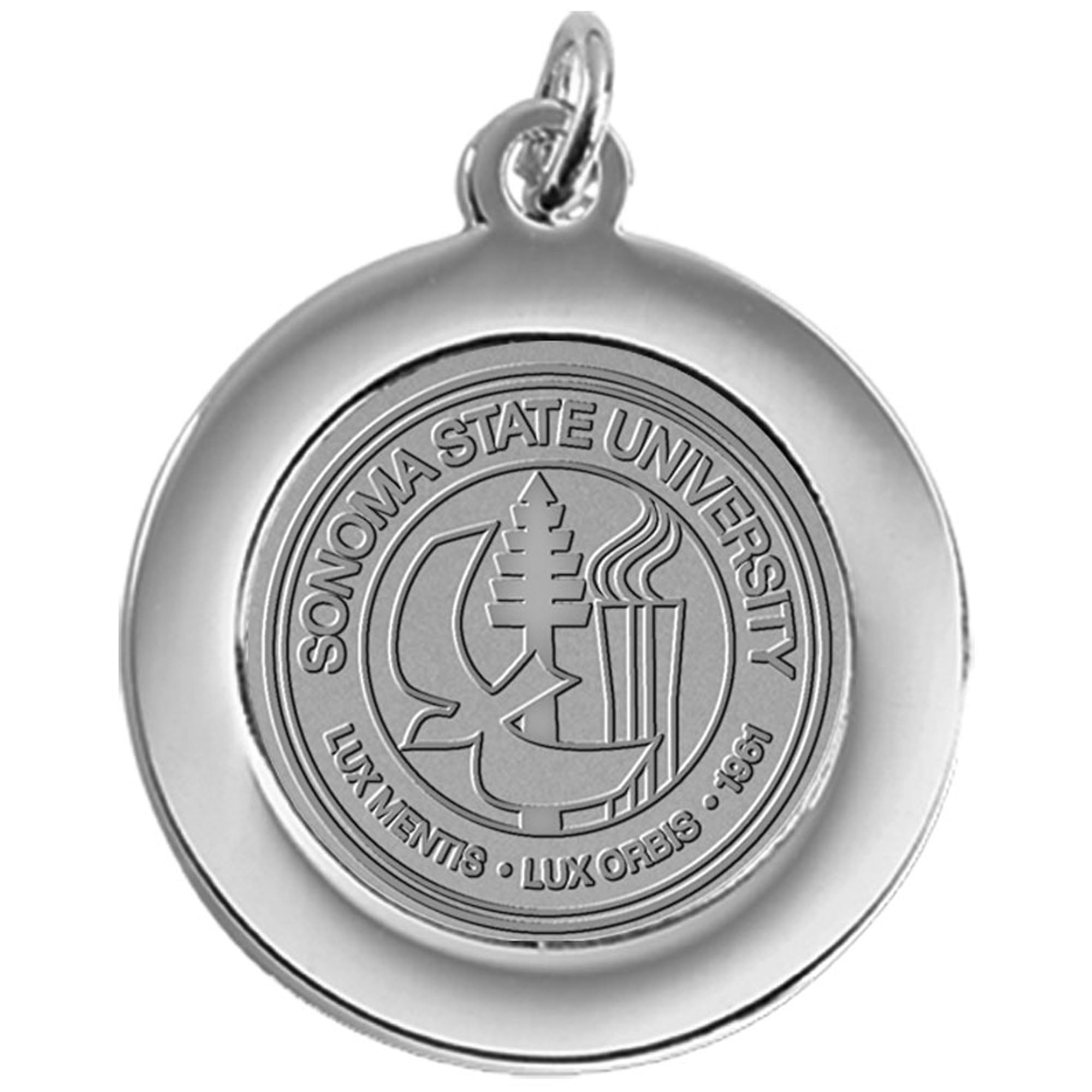 Silver Sonoma State Seawolves Team Pendant