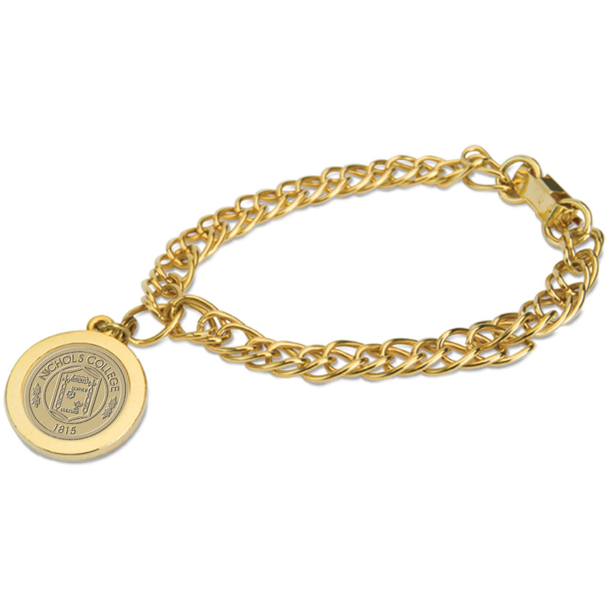 Gold Nichols College Bison Charm Bracelet