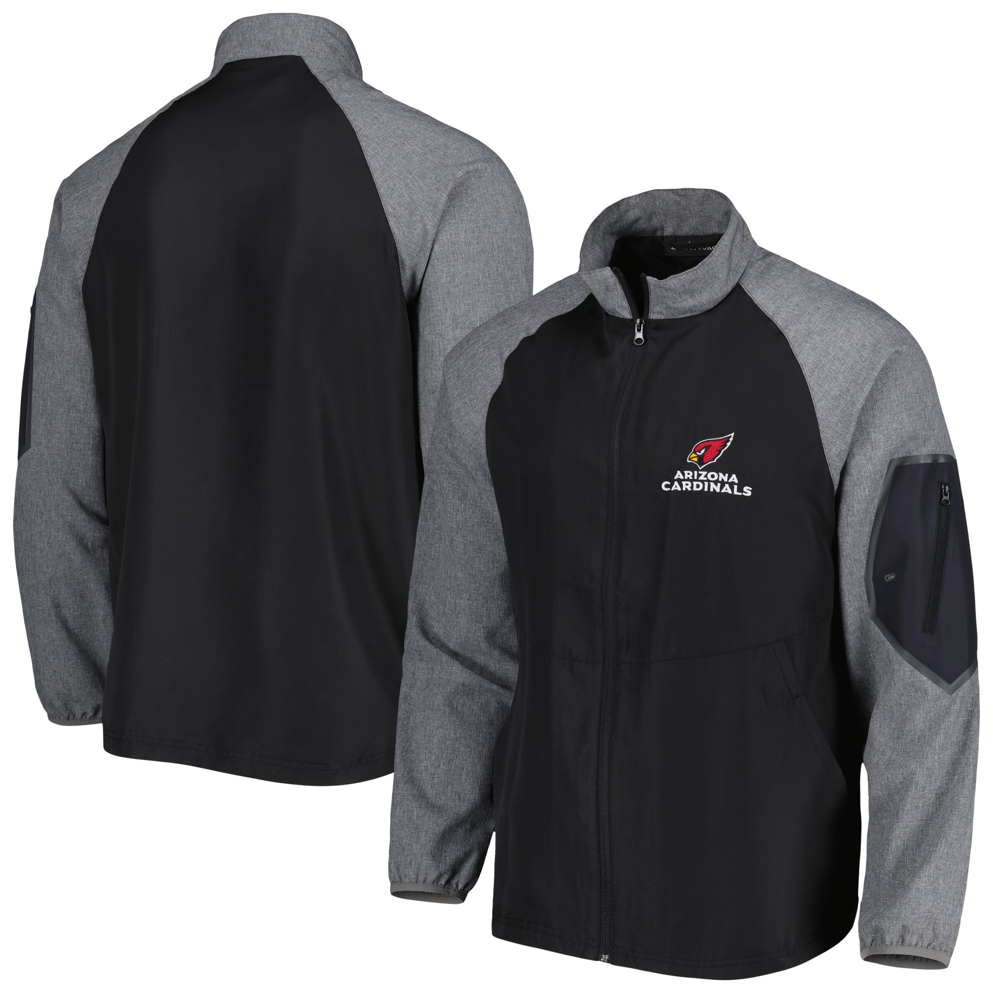 Men’s Dunbrooke Black Arizona Cardinals Hurricane Raglan Full-Zip Windbreaker Jacket Men’s Dunbrooke Black Arizona Cardinals Hurricane Raglan Full-Zip Windbreaker Jacket