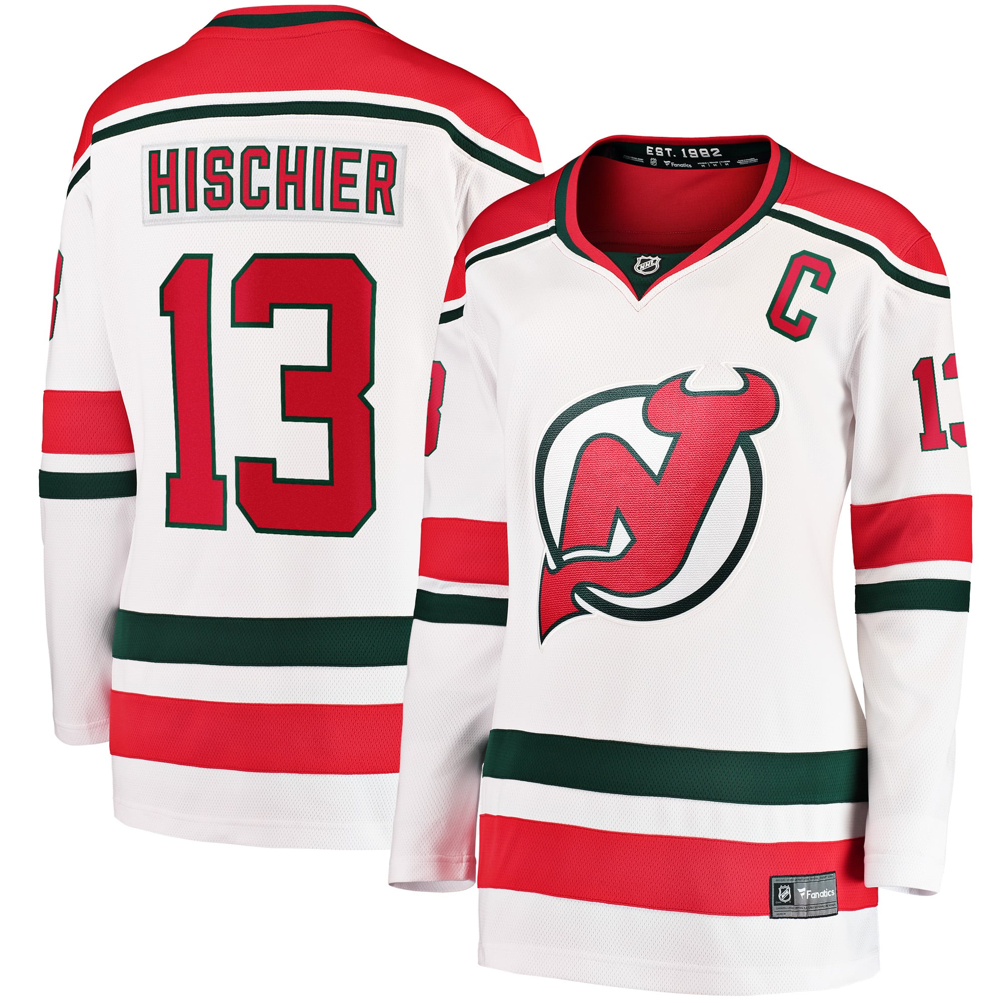 Women's Fanatics Nico Hischier White New Jersey Devils Alternate Breakaway Jersey