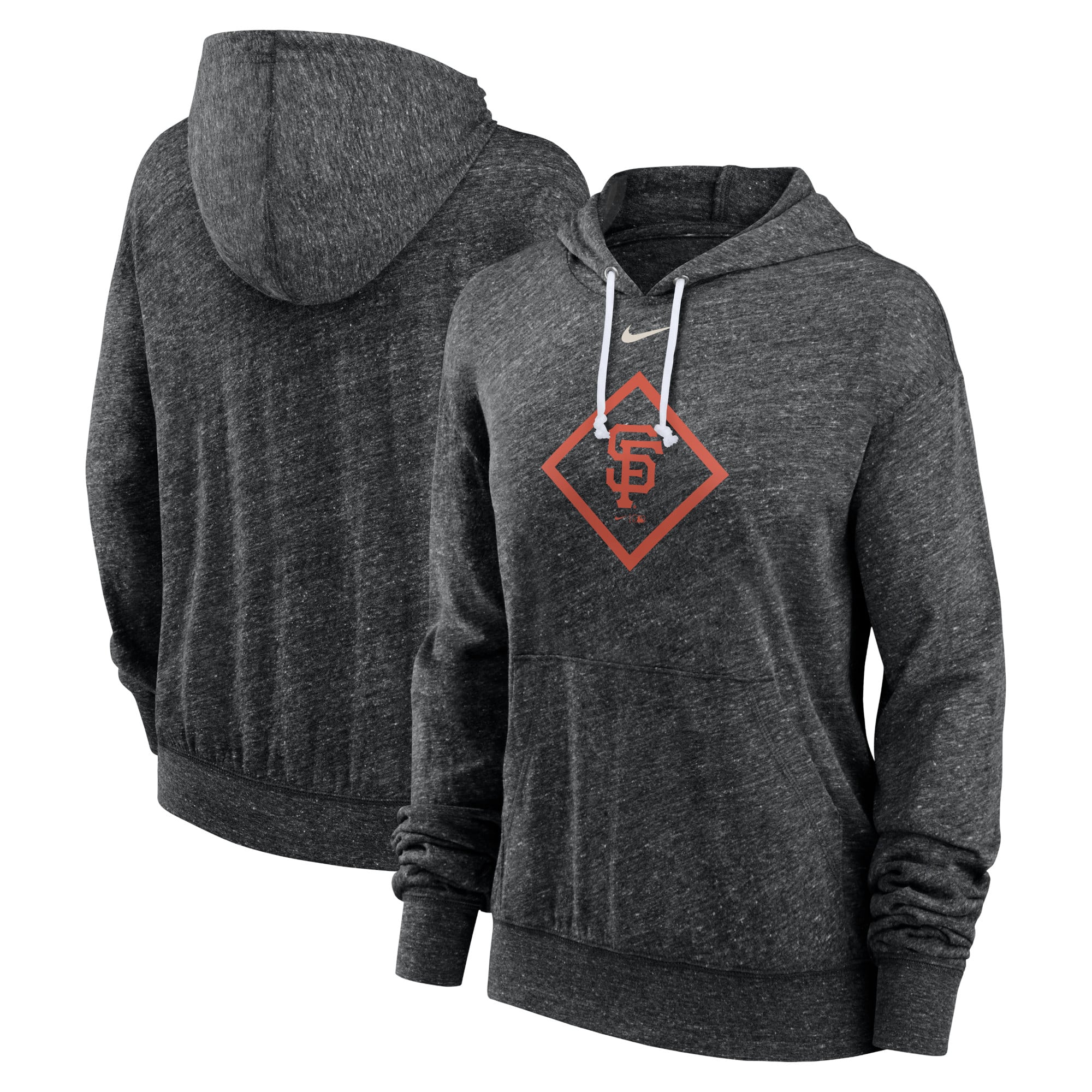 Women's Nike Black San Francisco Giants Diamond Icon Gym Vintage Lightweight Hooded Top: retailer-supplied image