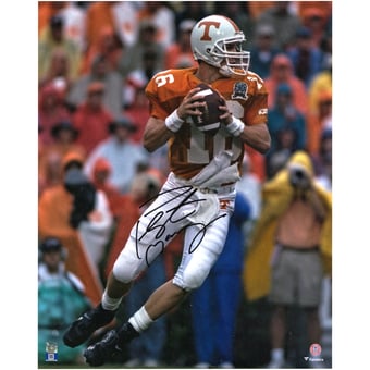 Peyton Manning Tennessee Volunteers Autographed 16" x 20" Orange Vertical Drop Back Photograph