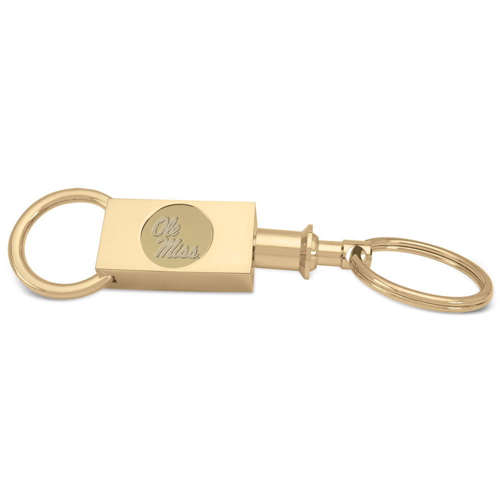 Gold Ole Miss Rebels Personalized Key Ring