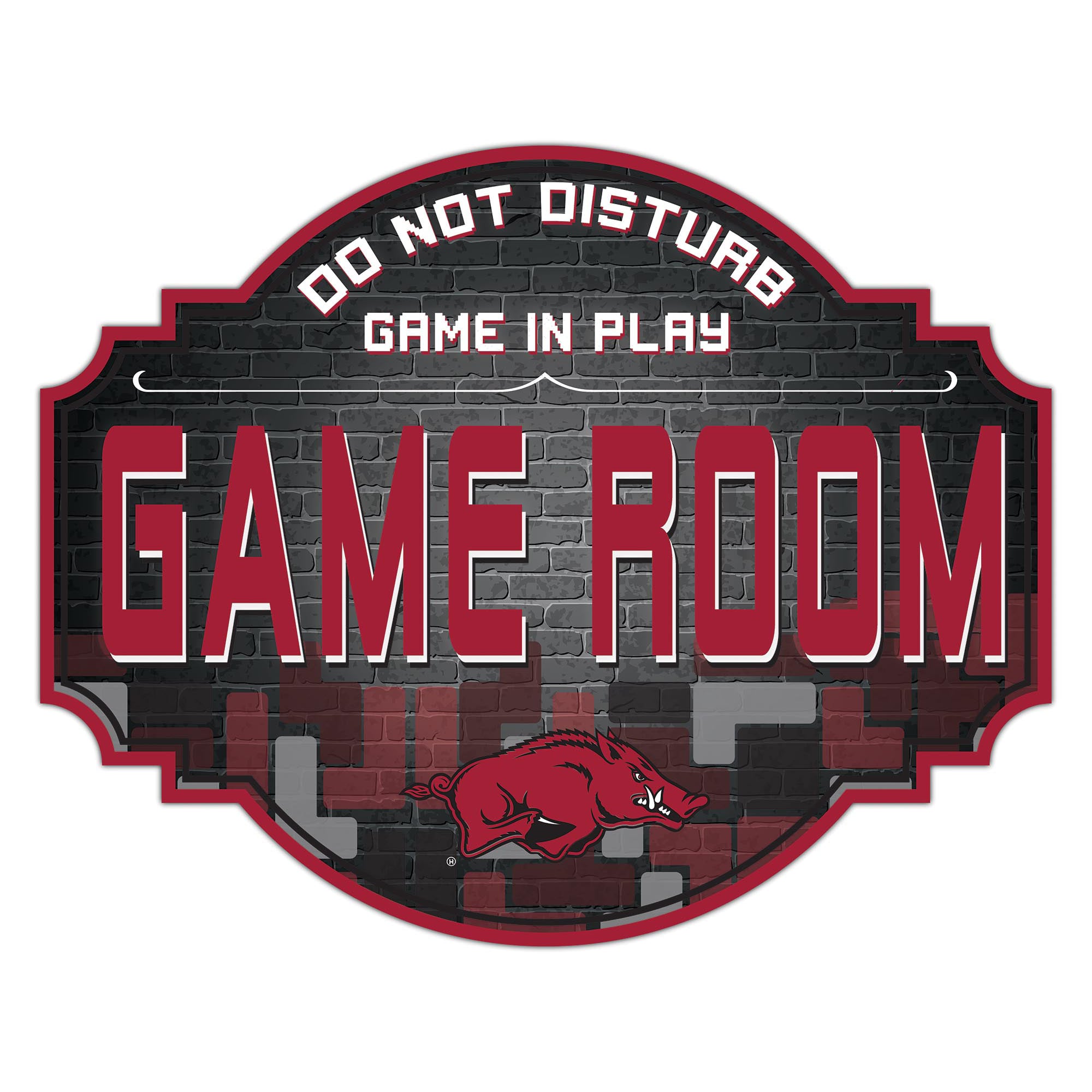 Arkansas Razorbacks 12'' Game Room Tavern Sign