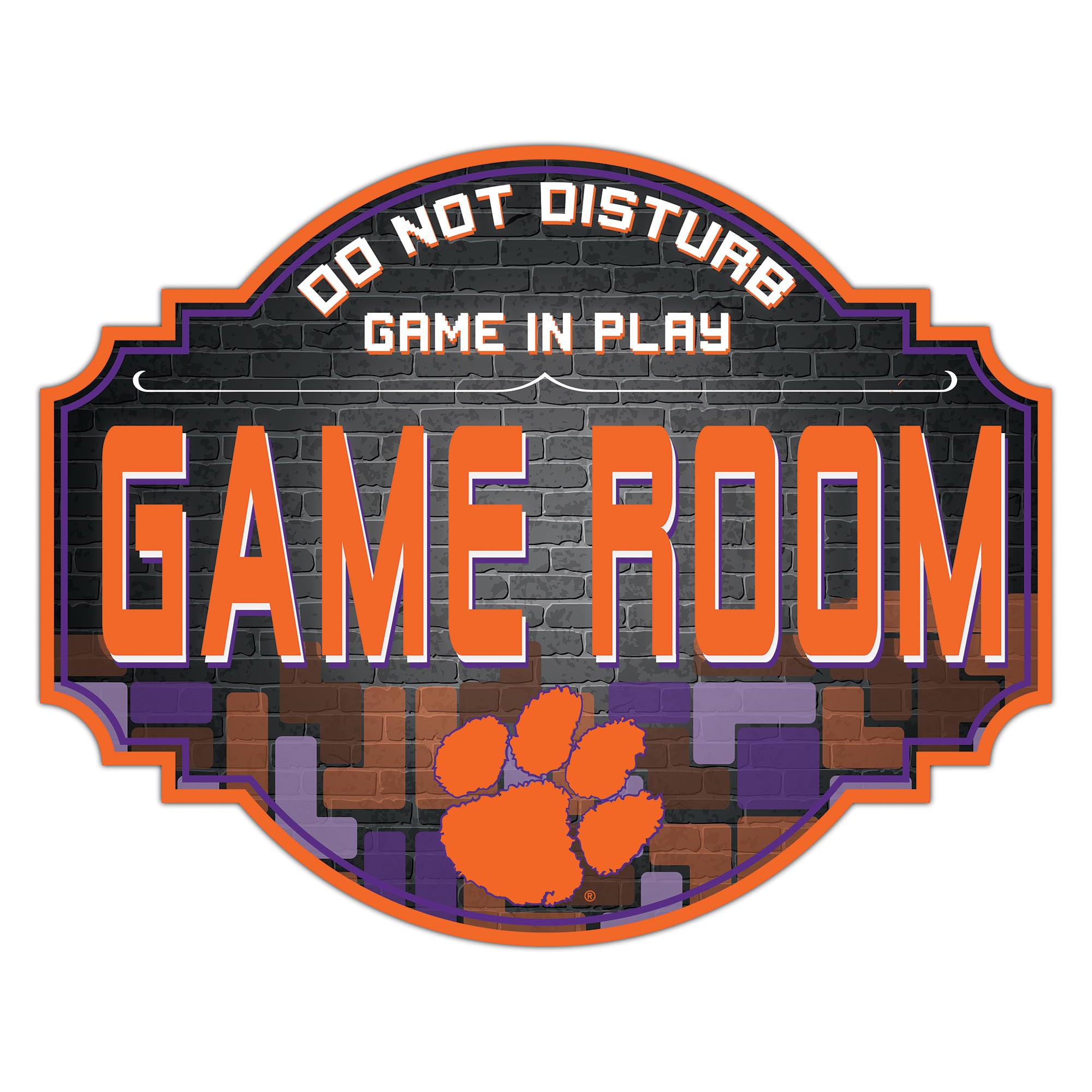 Clemson Tigers 12'' Game Room Tavern Sign