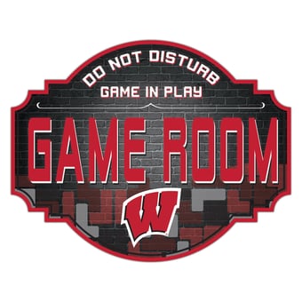 Wisconsin Badgers 12'' Game Room Tavern Sign